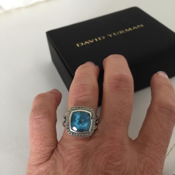 David Yurman The Albion Collection Blue Topaz,13.50 carat weight Pave’ Diamonds. - Picture 4 of 6